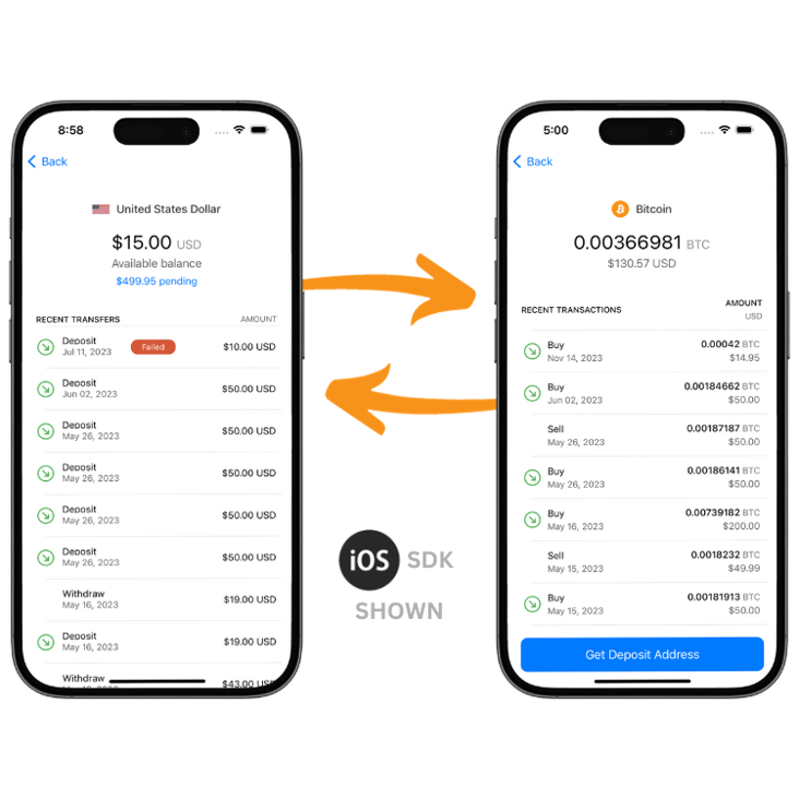 best usd fiat onramp crypto offramp api infrastructure