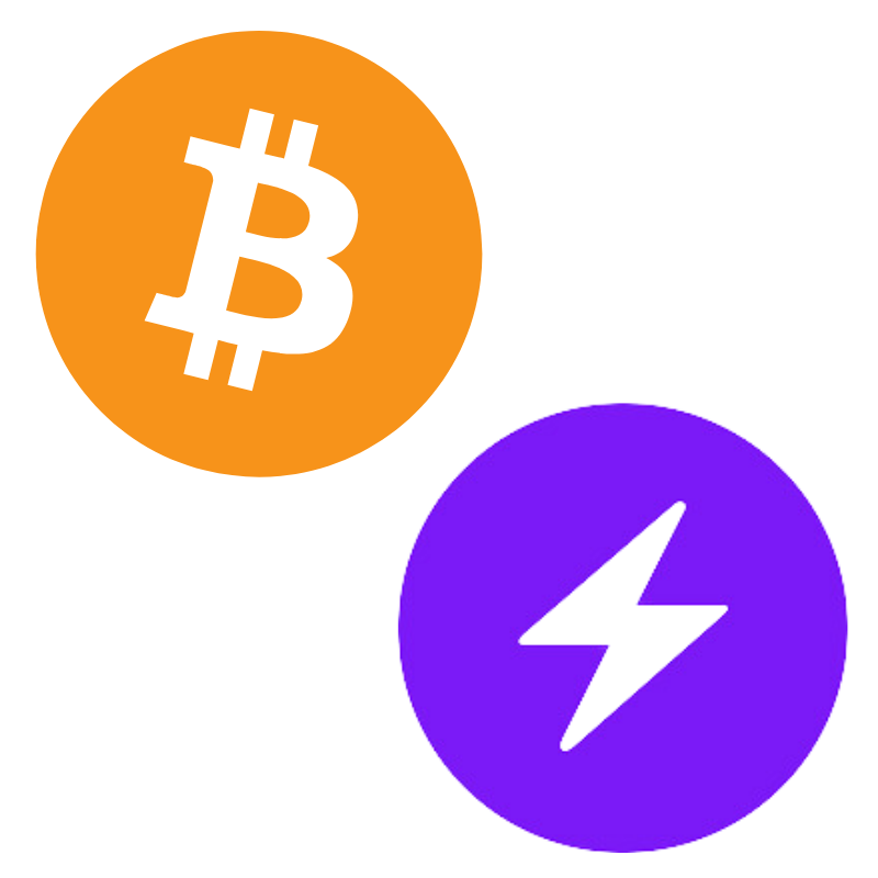 bitcoin and lightning logos for payments